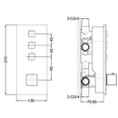 JTP Athena 3 Outlet Touch Push Button Thermostatic Shower Valve - Chrome