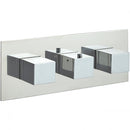 JTP Athena 2 Outlet 3 Handle Horizontal Thermostatic Concealed Shower Valve - Chrome