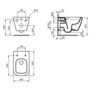 Ideal Standard i.life B Wall Mounted Toilet Bowl - Gloss Grey T461458 + T468358