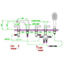 JTP Vue 5 Hole Bath Shower Mixer Tap With extractable handset - Chrome