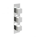 JTP Athena 2 Outlet 3 Handle Slimline Thermostatic Concealed Shower Valve - Chrome