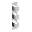 JTP Athena 3 Outlet 3 Handle Slimline Thermostatic Concealed Shower Valve - Chrome