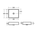 Ideal Standard Strada 500mm On Countertop Basin 0 Tap Holes - White K077601
