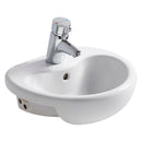 Ideal Standard Contour 400mm Semi Recessed Basin 1 Tap Hole - White S043601