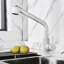 MIA WHITE PULL OUT SPRAY MODERN KITCHEN MIXER TAP SINGLE LEVER SWIVEL SPOUT