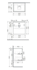 RAK Ceramics Joy 600x610x460mm Wall Hung Vanity Unit With Basin Urban Grey JOYWH060UGY + JOYDI06101WH
