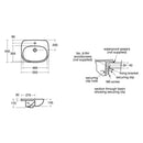 Ideal Standard Tesi 550mm Semi Recessed Basin 1 Tap Hole - White T352601