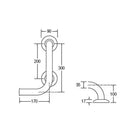 Bathex Professional 300mm Grab Rail w/ Right Hand Toilet Roll Holder Mirror Polished 31550C