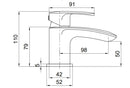 Tavistock Avid Mini Deck Mounted 1 Tap Hole Basin Mixer With Click Waste - Chrome TAV61