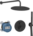 Ideal Standard Ceratherm T100 Built-In Thermostatic Shower Pack w/ Round 300mm Fixed Rainshower Head - Silk Black A7573XG