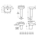 Armitage Shanks Portman 21 500mm Vanity Basin With Pedestal 1 Tap Hole S248101 + S298901