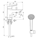 Ideal Standard Tesi Single Lever 1 Tap Hole Bath Shower Mixer - Chrome B1957AA