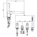 RAK Ceramics Sorrento 4 Tap Hole Deck Mounted Bath Shower Mixer - Chrome RAKSOR3013C