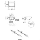 Ideal Standard Contour 21+ 400mm Wall Hung Basin 0 Tap Holes - White S0679HY