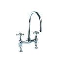 JTP Vintage Deck Mounted Bridge Kitchen Sink Mixer Tap With Swivel Spout - Chrome