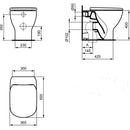 Ideal Standard Retail Tesi Back-to Wall Bowl Soft Close Toilet Seat - Silk Black T0077V3 + T3527V3