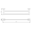 JTP Ludo Double Towel Bar - 615mm Wide - Chrome