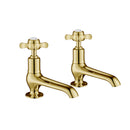JTP Grosvenor Long Nose Pinch Basin Taps Pair - Light Gold