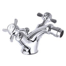 JTP Grosvenor Pinch Bidet Mixer Tap with Pop Up Waste - Chrome