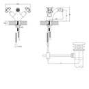 JTP Grosvenor Pinch Bidet Mixer Tap with Pop Up Waste - Chrome