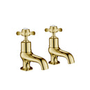 JTP Grosvenor Pinch Bath Taps Pair - Light Gold