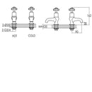 JTP Grosvenor Pinch Bath Taps Pair - Light Gold