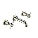 JTP Grosvenor 3 Hole Wall Mounted Pinch Basin Mixer Tap - Nickel