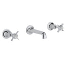 JTP Grosvenor 3 Hole Wall Mounted Pinch Basin Mixer Tap - Chrome