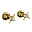JTP Grosvenor Pinch Wall Valves Pair - Light Gold