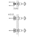 JTP Grosvenor Black Pinch Wall Valves Pair - Chrome