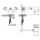 JTP Grosvenor Pinch Basin Mixer Tap with Pop Up Waste - Chrome