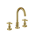 JTP Grosvenor 3 Hole Deck Mounted Pinch Basin Mixer Tap Swivel Spout - Light Gold
