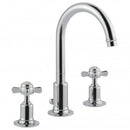 JTP Grosvenor 3 Hole Deck Mounted Pinch Basin Mixer Tap Swivel Spout - Chrome