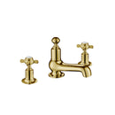 JTP Grosvenor 3 Hole Deck Mounted Pinch Basin Mixer Tap - Light Gold