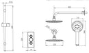Tavistock Axiom Shower Kit with Dual Function Valve Riser Rail Fixed Shower Head & Three Function Shower Handset - Chrome SAX2516