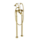 JTP Grosvenor Pinch Freestanding Bath Shower Mixer Tap with Kit - Light Gold
