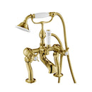 JTP Grosvenor Pinch Deck Mounted Bath Shower Mixer Tap with Kit - Light Gold