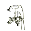 JTP Grosvenor Wall Mounted Pinch Bath Shower Mixer Tap with Shower Kit - Nickel