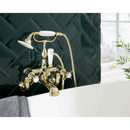 JTP Grosvenor Wall Mounted Pinch Bath Shower Mixer Tap with Shower Kit - Light Gold