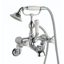 JTP Grosvenor Wall Mounted Pinch Bath Shower Mixer Tap with Shower Kit - Chrome