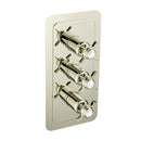 JTP Grosvenor 2 Outlet 3 Handle Pinch Thermostatic Concealed Shower Valve - Nickel
