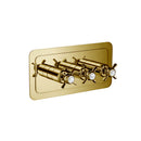 JTP Grosvenor 3 Outlet Horizontal Pinch Thermostatic Concealed Shower Valve - Light Gold
