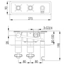 JTP Grosvenor 2 Outlet 2 Pinch Handle Thermostatic Concealed Shower Valve with Handset - Matt Black