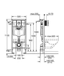 Grohe Concealed Wc Toilet Cistern Frame 3886020A Nova Chrome Flush Plate 3in1 Set