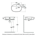 RAK Ceramics Variant 600x420mm Countertop Basin 1 Tap Hole White VARCT36001AWHA
