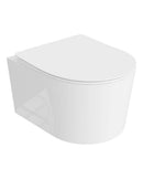 Anas Compact 450mm Rimless Wall Hung Pan And Slim Soft Close Seat White
