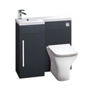 Anas Lili 900 Single Door Floorstanding Vanity Unit With A Furniture Basin And The Wc Unit L-900-BASINCAB-MATTGREY + L-900-WCUNIT-MATTGREY + L-900-LEFT/L-900-RIGHT