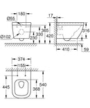 Grohe Solido Wc Frame Euro Wall Hung Pan Concealed Cistern Soft Close Seat 36501000