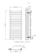 Steel Tower Rail Atlantic Design Radiator 500mm x 1185mm - Textured Grey ATL500-1200A