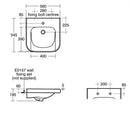 Armitage Shanks Contour 21 550mm Wall Hung Basin 1 Tap Hole S216501